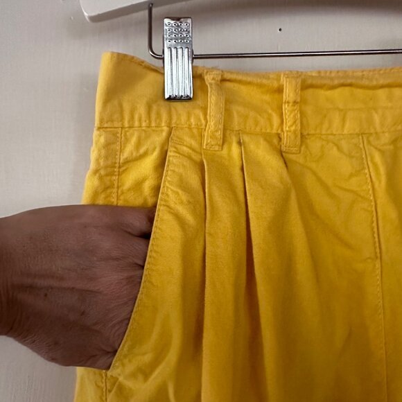 Vintage 80s Benetton Trousers Italy 40 US 4 Fits 0 Baggies Pants Yellow Pleated - Picture 3 of 11